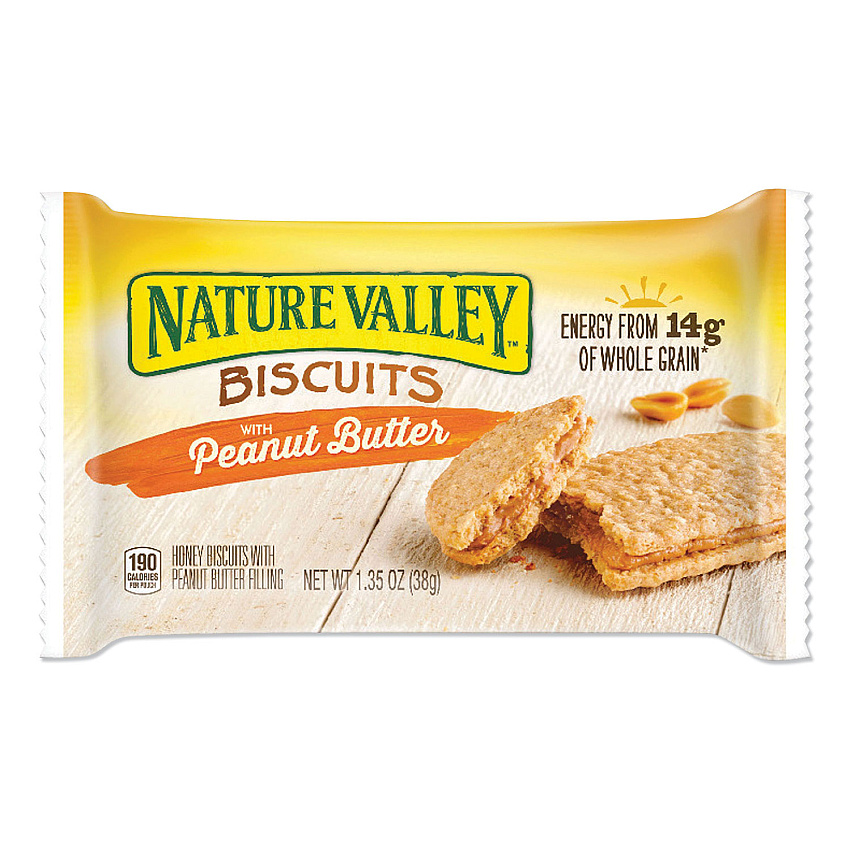 Nature Valley Biscuits, Honey with Peanut Butter, 1.35 oz Pouch, 16/Box (NVLGEM47878)