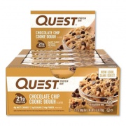 Quest Protein Bars, Chocolate Chip Cookie Dough, 2.12 oz Bar, 12 Bars/Box (00003)