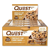 Quest Protein Bars, Chocolate Chip Cookie Dough, 2.12 oz Bar, 12 Bars/Box (QCC00003)