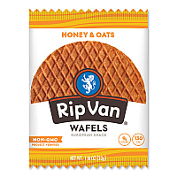 Rip Van Wafels - Single Serve, Honey and Oats, 1.16 oz Pack, 12/Box (00336)
