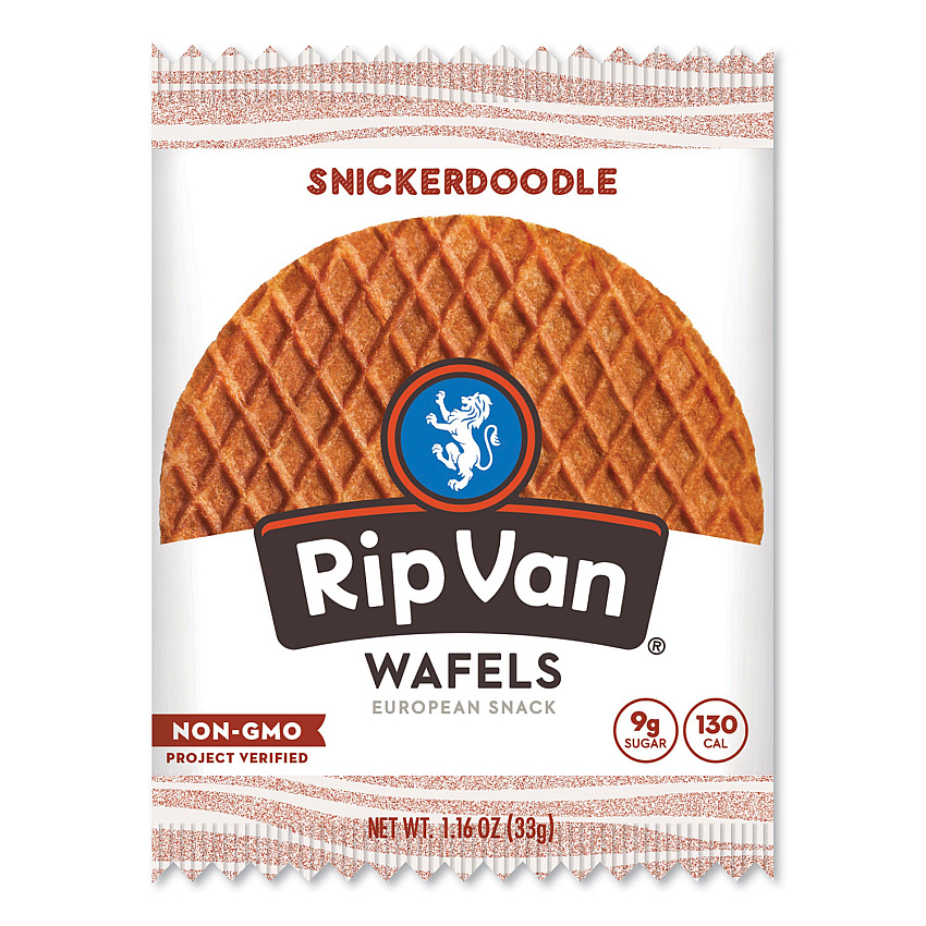 Rip Van Wafels - Single Serve, Snickerdoodle, 1.16 oz Pack, 12/Box (00377)