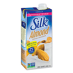 Silk Almond Milk, Unsweetened Vanilla, 32 oz Aseptic Box (SLK443869)