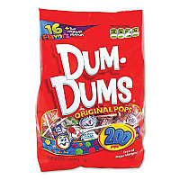 Spangler Dum-Dum-Pops, Assorted, Individually Wrapped, 33.9 oz, 200/Pack (SPASPN71)