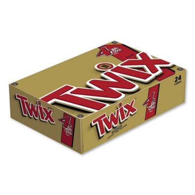 Twix Sharing Size Chocolate Cookie Bar, 3.02 oz, 24/Box (35387)