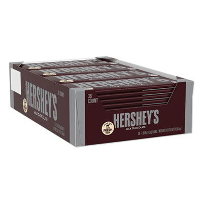Hershey's Chocolate Bars, Milk Chocolate, 55.8 oz, 36/Box (HRS24000BX)