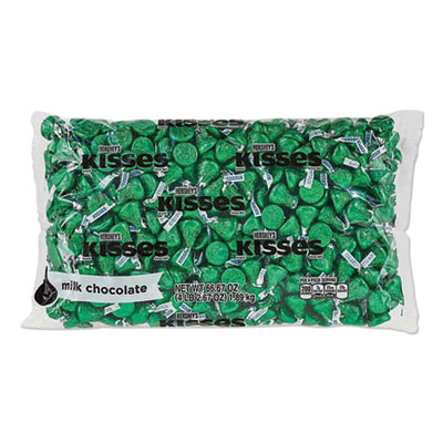 Hershey's KISSES, Milk Chocolate, Green Wrappers, 66.7 oz Bag (60347)