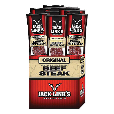 Jack Links Beef Steak, Original, 1 oz, 12/Box (JCK02027)