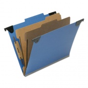 AbilityOne 7530016817011 SKILCRAFT Classification Folder, 2" Expansion, 2 Dividers, 6 Fasteners, Letter Size, Royal Blue, 10/Box
