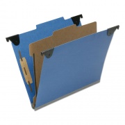 AbilityOne 7530016816248 SKILCRAFT Classification Folder, 2" Expansion, 1 Divider, 4 Fasteners, Letter Size, Royal Blue Exterior, 10/Box