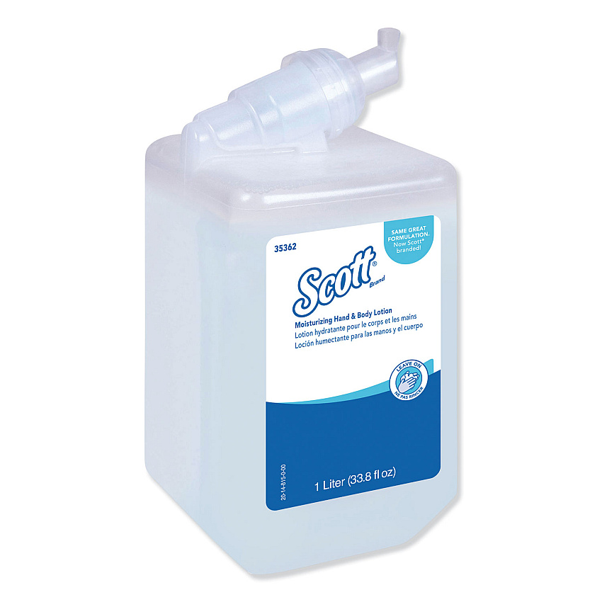 Scott Moisturizing Hand and Body Lotion, 1 L Bottle, Fresh Scent, 6/Carton (KCC35362CT)