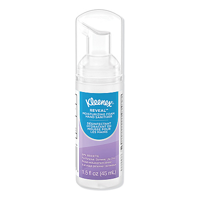 Kleenex Ultra Moisturizing Foam Hand Sanitizer, 1.5 oz Pump Bottle, Unscented, 24/Carton (KCC34604)