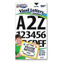 ArtSkills Poster and Bulletin Board Vinyl Letters and Numbers, Black, 1" and 2"h, 250/Pack (ASKPA1349)