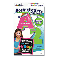 ArtSkills Neon Color Poster Letters and Numbers, 310/Pack (ASKPA1464)