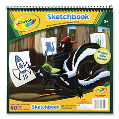 Crayola Animal Animations Wirebound Sketchpad, Unruled, Gold/Green Cover, 40 White 9 x 9 Sheets (CYO993404)