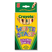 Crayola Write Start Colored Pencils, 5.33 mm, Assorted Lead and Barrel Colors, 8/Box (CYO684108)