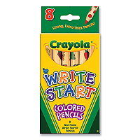 Crayola Write Start Colored Pencils, 5.33 mm, Assorted Lead and Barrel Colors, 8/Box (CYO684108)
