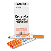 Crayola Broad Line Washable Markers, Broad Bullet Tip, Orange, 12/Box (CYO587800036)