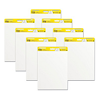 Post-it Easel Pads Super Sticky Vertical-Orientation Self-Stick Easel Pads, Unruled, 25 x 30, White, 30 Sheets, 8/Pack (MMM559VAD8PK)