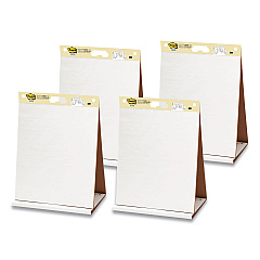Post-it Easel Pads Super Sticky Original Tabletop Easel Pad with Self-Stick Sheets, Unruled, 20 x 23, White, 20 Sheets, 4/Pack (MMM563VAD4PK)