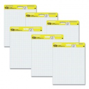 Post-it Easel Pads Super Sticky Vertical-Orientation Self-Stick Easel Pads, Quadrille Rule (1 sq/in), 25 x 30, White, 30 Sheets, 6/Pack (560VAD6PK)