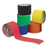Pacon Bordette Decorative Border, 2.25" x 50 ft, Assorted Colors, 6/Carton (PAC37450)