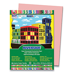 Pacon Riverside Construction Paper, 76 lb Text Weight, 9 x 12, Salmon, 50/Pack (RIV03970)