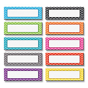 Teacher Created Resources Chevron Labels Magnetic Accents, Chevron Labels, 1.5" x  4.75", Assorted Colors, 20/Pack (TCR77204)