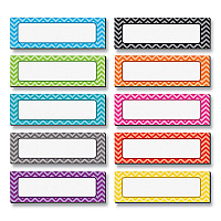 Teacher Created Resources Chevron Labels Magnetic Accents, Chevron Labels, 1.5" x  4.75", Assorted Colors, 20/Pack (TCR77204)