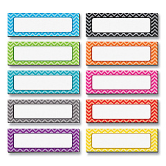 Teacher Created Resources Chevron Labels Magnetic Accents, Chevron Labels, 1.5" x  4.75", Assorted Colors, 20/Pack (TCR77204)