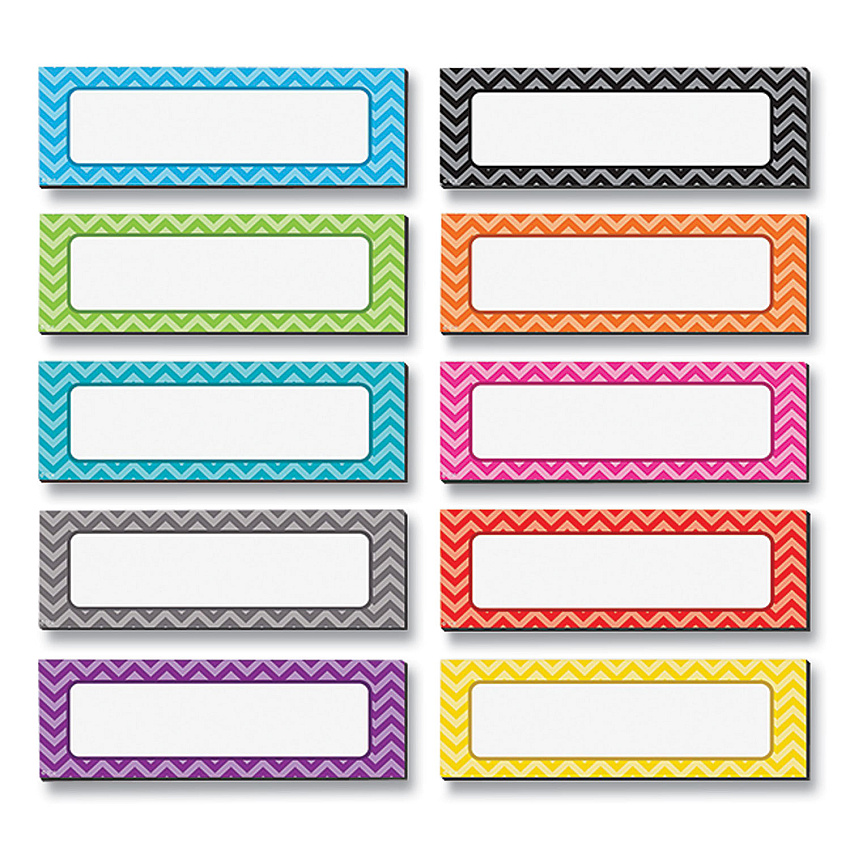 Teacher Created Resources Chevron Labels Magnetic Accents, Chevron Labels, 1.5" x  4.75", Assorted Colors, 20/Pack (TCR77204)