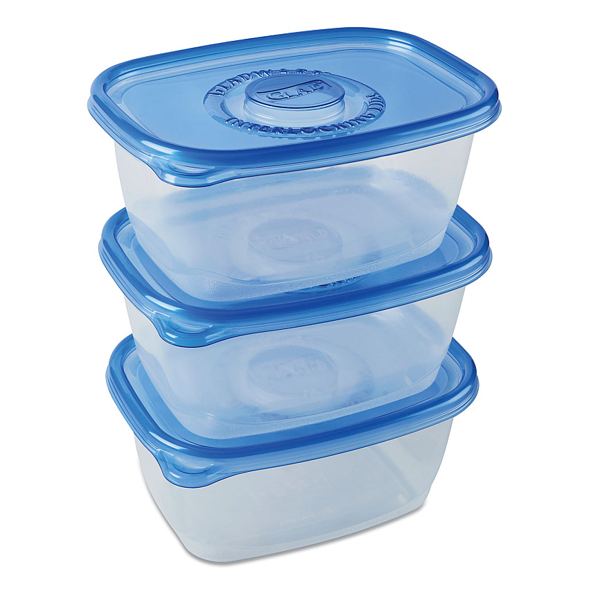 Glad Deep Dish Food Storage Containers, 64 oz, Plastic, 3/Pack (CLO70045PK)