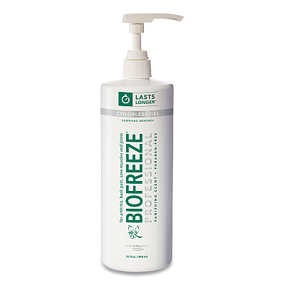 BIOFREEZE Fast Acting Menthol Pain Relief Topical Analgesic, Colorless Gel, 32 oz Pump Bottle (BIF13431)