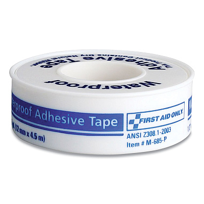 First Aid Only Waterproof-Adhesive Medical Tape with Dispenser, Acrylic, 1" x 15 ft, White (FAO730015)