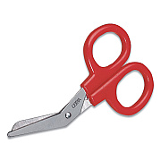 First Aid Only Angled First Aid Kit Scissors, 4" Long, 1.5" Cut Length, Crane-Style Red Handle (FAO730010)