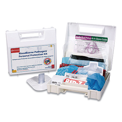 First Aid Only Bloodborne Pathogen and Personal Protection Kit with Microshield, 26 Pieces, Plastic Case (FAO217O)