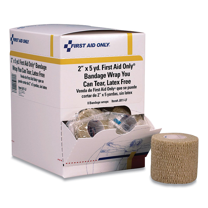 First Aid Only Bandage Wrap You Can Tear, 2" x 15 ft, 8/Box (FAO5910)