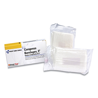 First Aid Only Compress Bandages, 3 x 2, 2/Box (FAOAN266)
