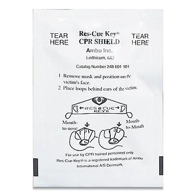 First Aid Only CPR Face Shield with Elastic Ear Bands, Fits Adults and Children (FAO730009)
