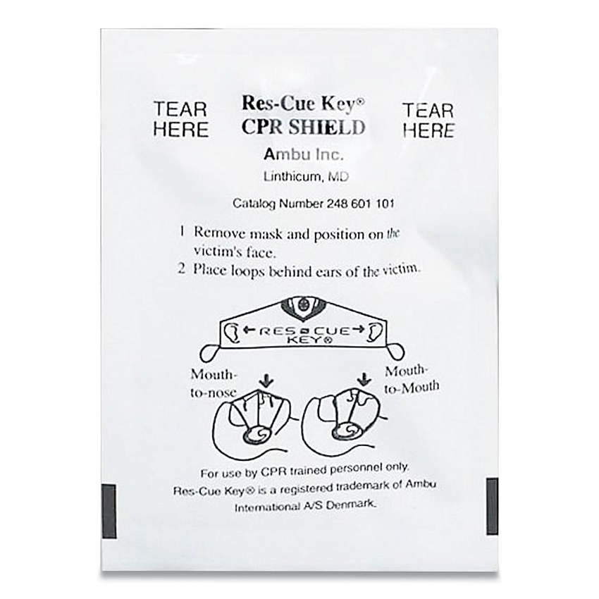 First Aid Only CPR Face Shield with Elastic Ear Bands, Fits Adults and Children (FAO730009)