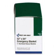 First Aid Only Aluminized Emergency Blanket, 52" x 84", 5/Box (I800)