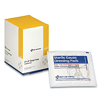 First Aid Only Sterile Gauze Pads, 4 x 4, 50/Box (FAOJ213)