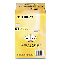 TWININGS Tea K-Cups, Lemon Ginger, 0.11 oz K-Cups, 24/Box (TWG89556)