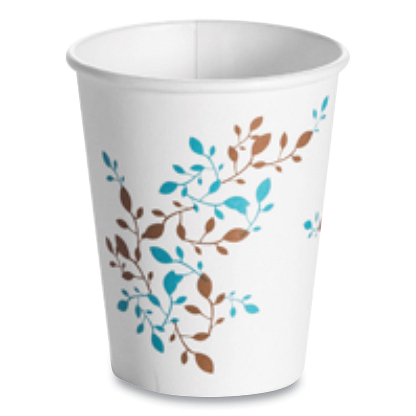 Huhtamaki Single Wall Hot Cups, 8 oz, Vine Design, 1,000/Carton (HUH62909)
