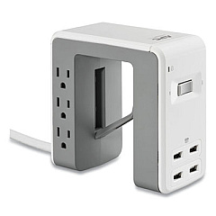 APC Essential SurgeArrest Surge Protector, Bridge Design, 6 AC Outlets/4 USB Ports, 6 ft Cord, 1,080 J, White (PE6U4W)