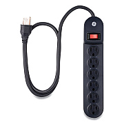 GE Heavy Duty Power Strip, 6 Outlets, 3 ft Cord, Black (GEL56223)