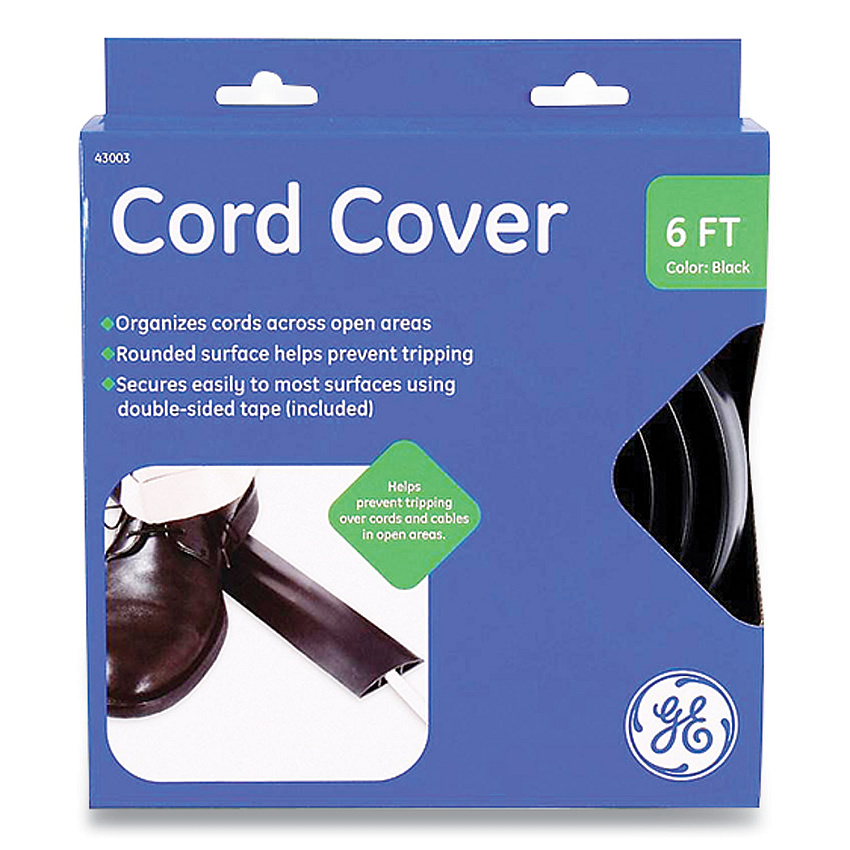 Power Gear Cord Cover, 2.5" x 6 ft, Black (GEL43003)