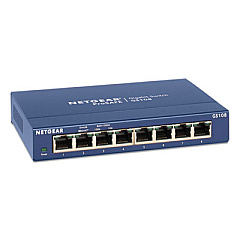 Netgear Unmanaged Gigabit Ethernet Switch, 16 Gbps Bandwidth, 192 KB Buffer, 8 Ports (GS108400NAS)