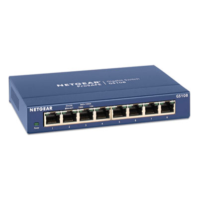 Netgear Unmanaged Gigabit Ethernet Switch, 16 Gbps Bandwidth, 192 KB Buffer, 8 Ports (GS108400NAS)