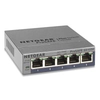 Netgear ProSAFE Smart Managed Plus Gigabit Ethernet Switch, 10 Gbps Bandwidth, 128 KB Buffer, 5 Ports (GS105E200NAS)