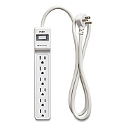 NXT Technologies Surge Protector, 6 AC Outlets, 4 ft Cord, 600 J, White (NXT24373160)